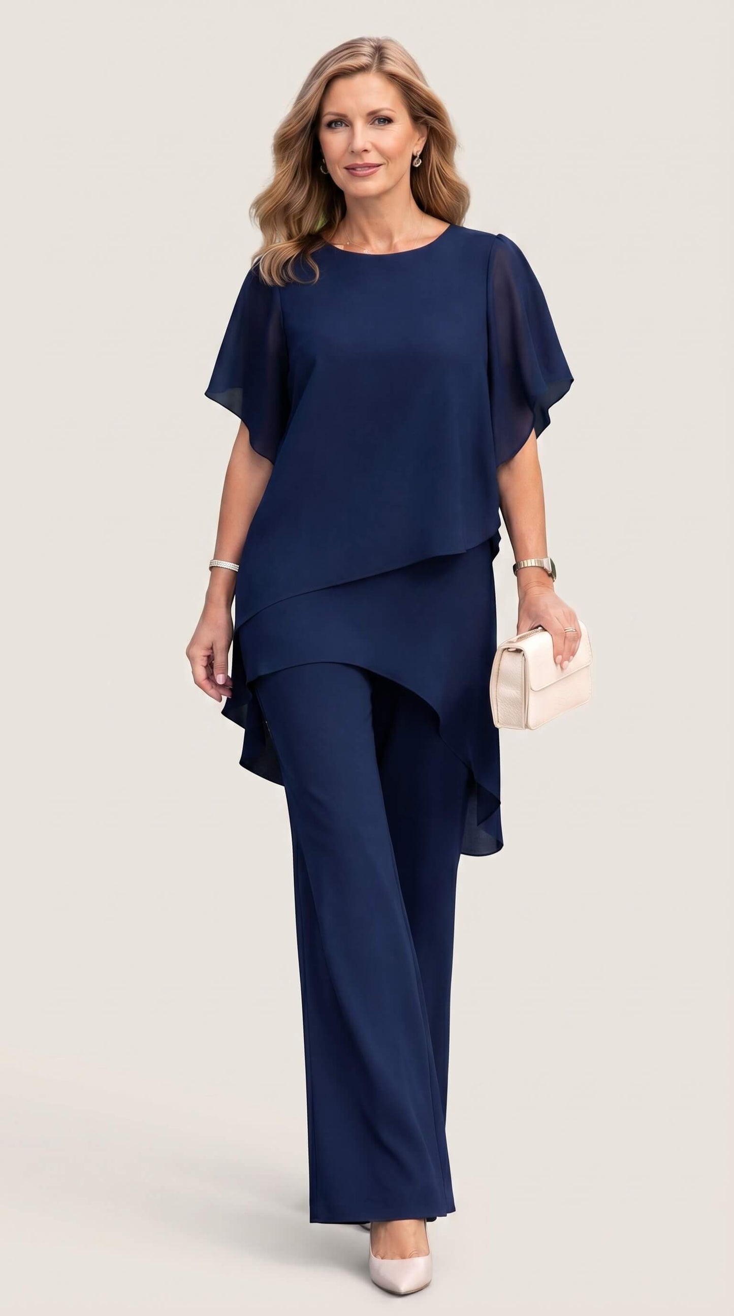 Ensemble Mousseline Coupe Irrégulière