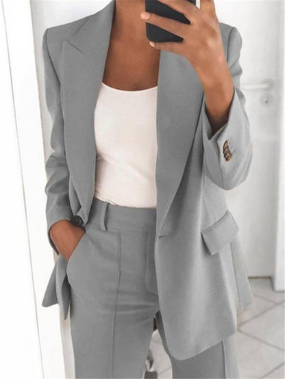 Tailleur Femme Casual – Blazer & Pantalon Slim