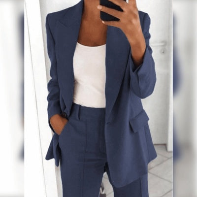 Tailleur Femme Casual – Blazer & Pantalon Slim
