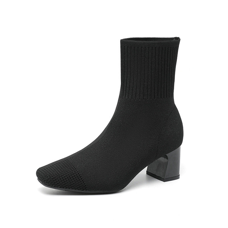 Bottines Chaussette Talon Épais