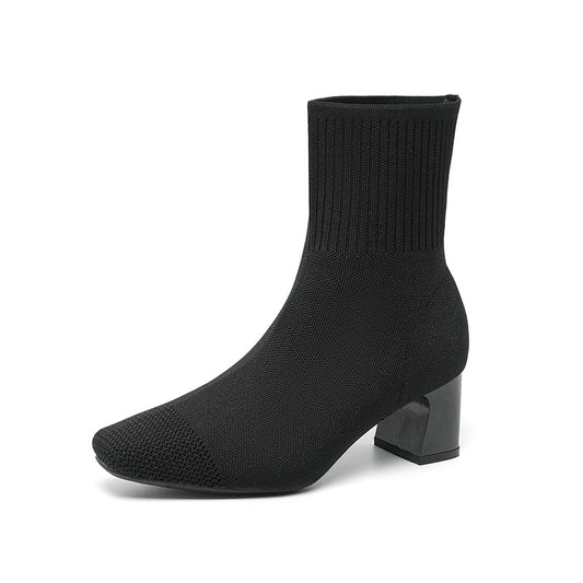 Bottines Chaussette Talon Épais