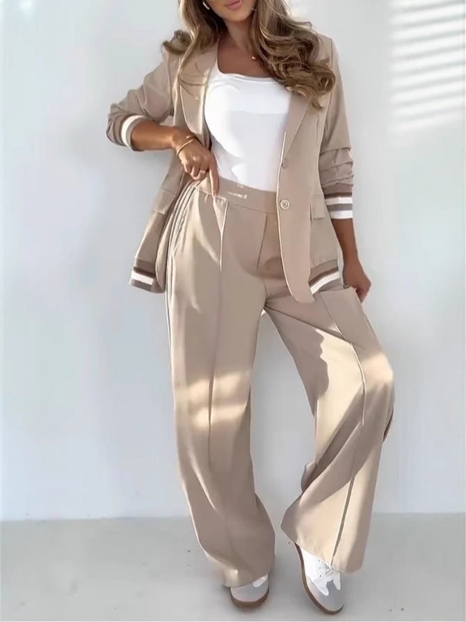 Ensemble Blazer & Pantalon Large Taille Haute