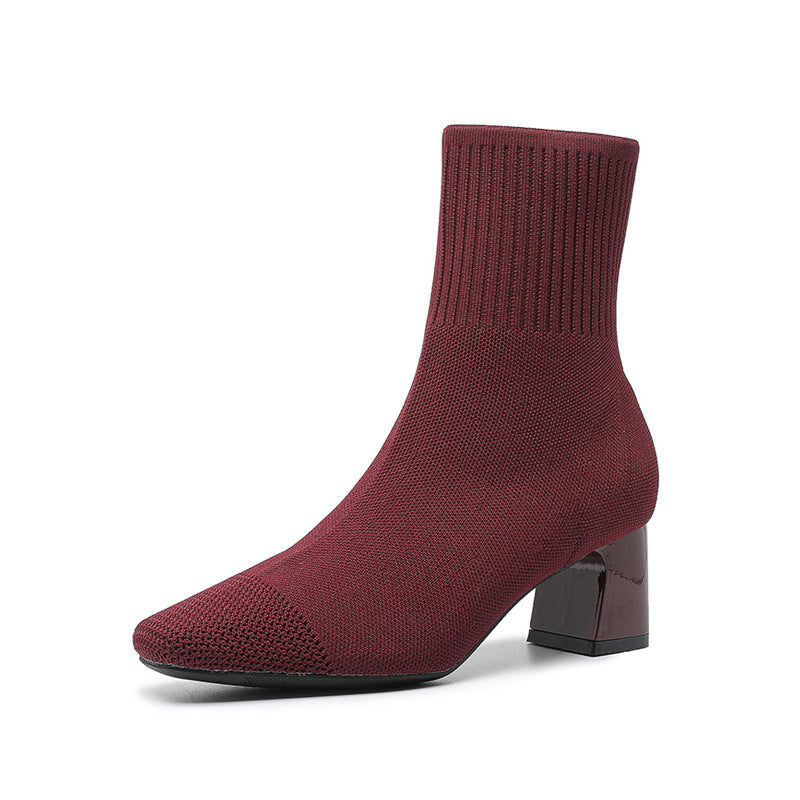 Bottines Chaussette Talon Épais