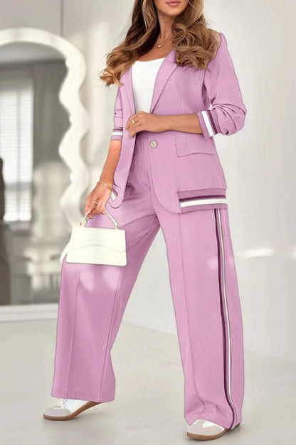 Ensemble Blazer & Pantalon Large Taille Haute