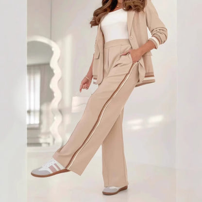 Ensemble Blazer & Pantalon Large Taille Haute