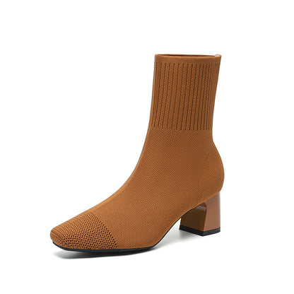 Bottines Chaussette Talon Épais