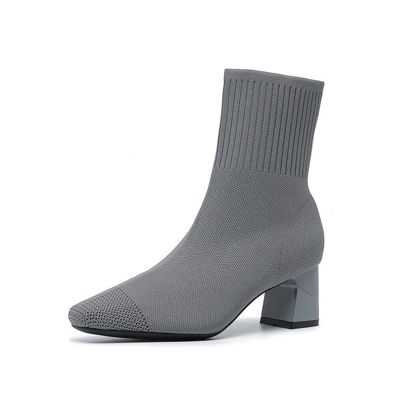 Bottines Chaussette Talon Épais